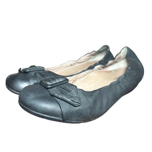 Abeo Leather Ballet Flats Black Size 8M  Bow Accent Tabatha - Picture 5 of 10